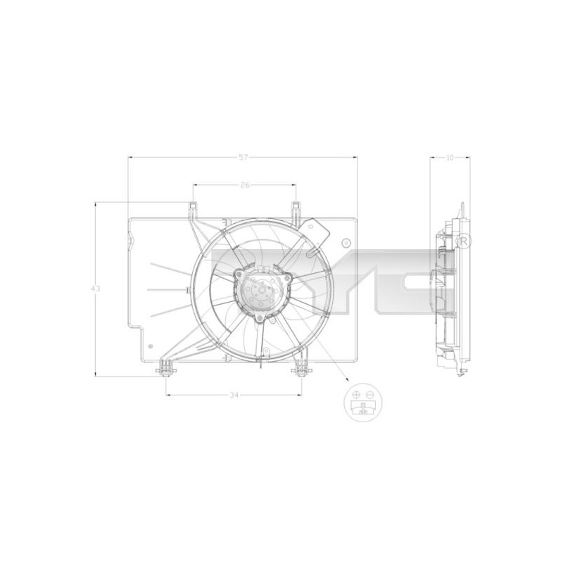 Ventilateur (refroidissement moteur) TYC