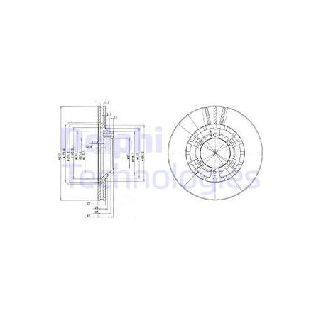 Jeu de 2 disques de frein DELPHI