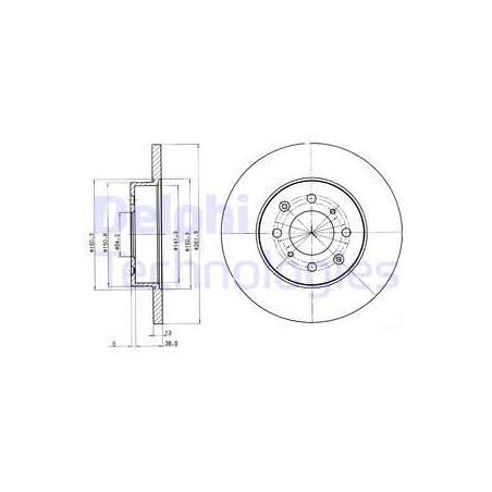 Jeu de 2 disques de frein DELPHI