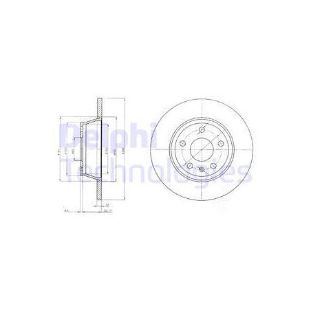 Jeu de 2 disques de frein DELPHI