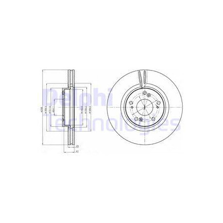 Jeu de 2 disques de frein DELPHI