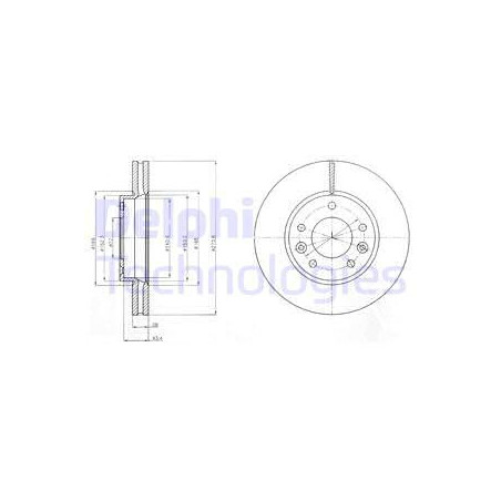 Jeu de 2 disques de frein DELPHI