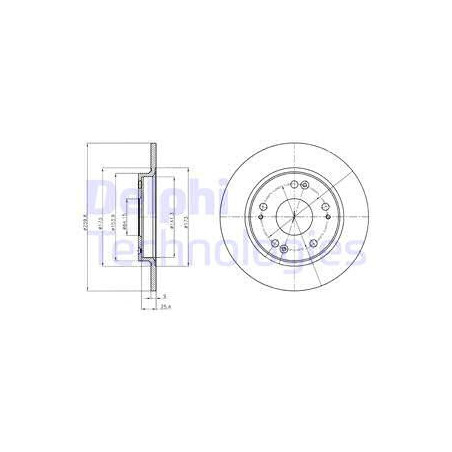 Jeu de 2 disques de frein DELPHI