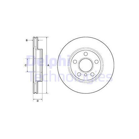 Jeu de 2 disques de frein DELPHI