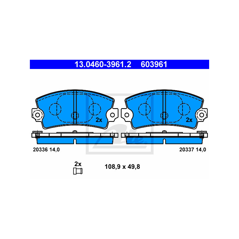 Jeu de quatre plaquettes de frein à disque ATE