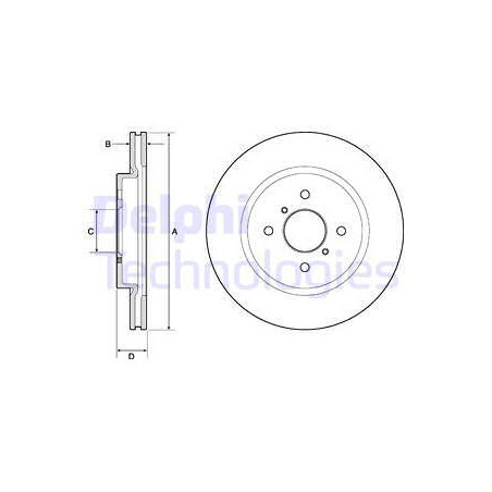 Jeu de 2 disques de frein DELPHI