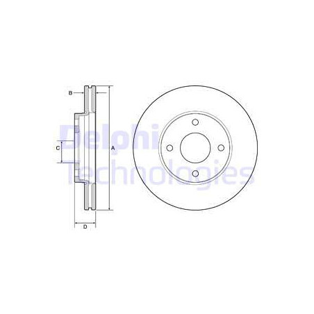 Jeu de 2 disques de frein DELPHI