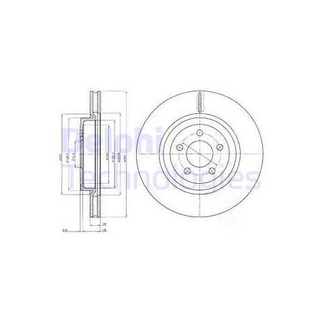 Jeu de 2 disques de frein DELPHI