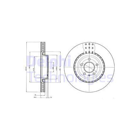 Jeu de 2 disques de frein DELPHI