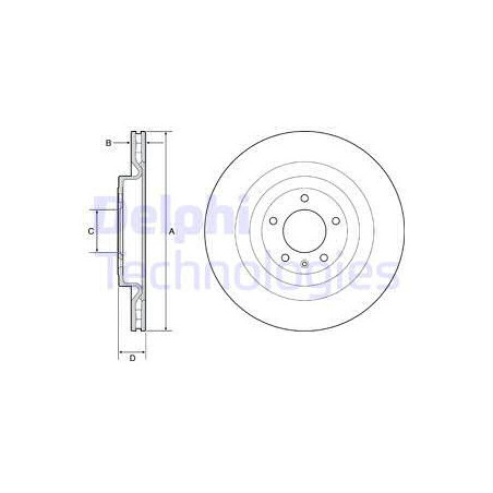 Jeu de 2 disques de frein DELPHI