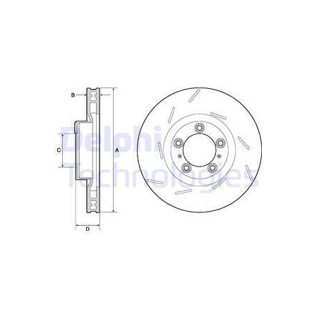 Jeu de 2 disques de frein DELPHI