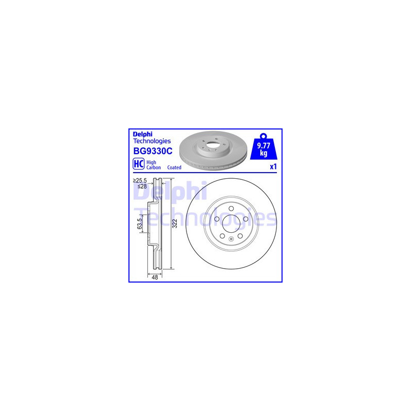 Jeu de 2 disques de frein DELPHI