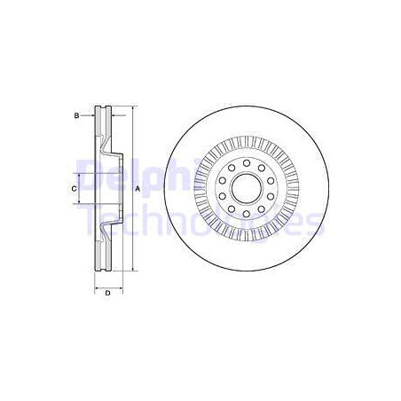 Jeu de 2 disques de frein DELPHI