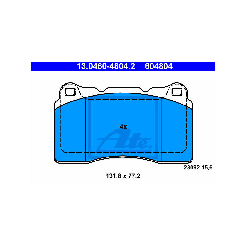 Jeu de quatre plaquettes de frein à disque ATE