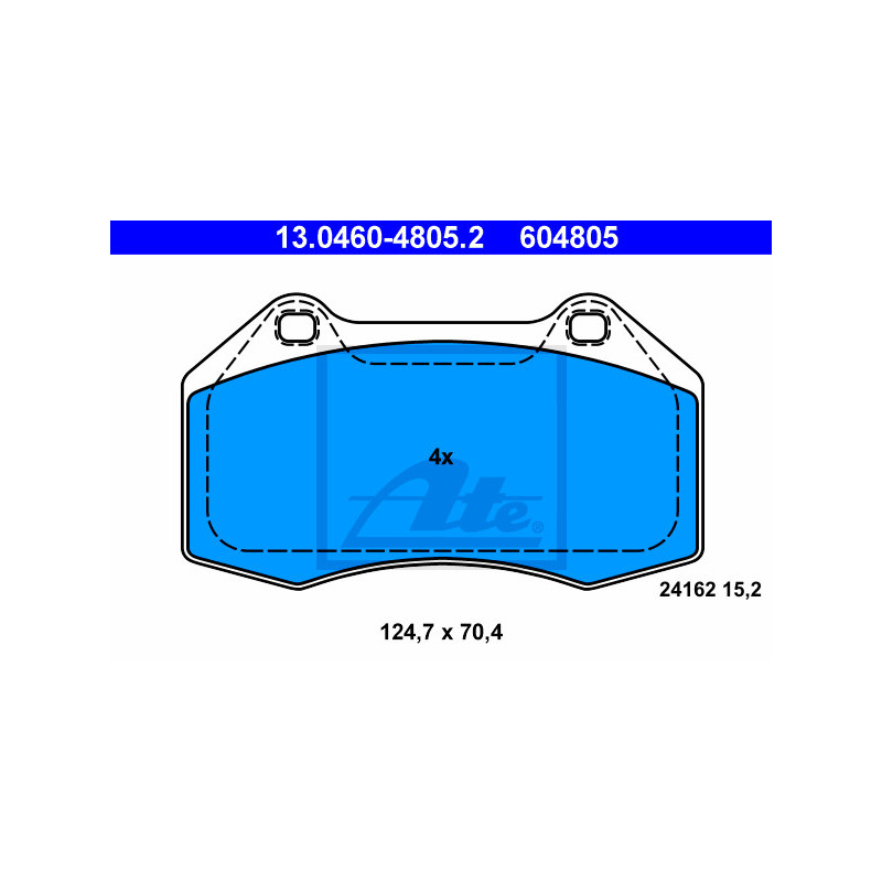 Jeu de quatre plaquettes de frein à disque ATE