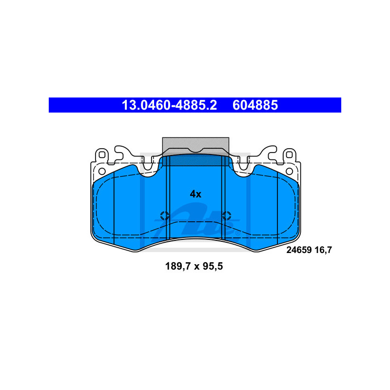 Jeu de quatre plaquettes de frein à disque ATE