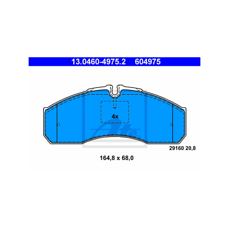 Jeu de quatre plaquettes de frein à disque ATE