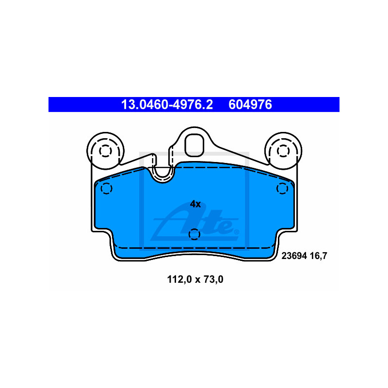 Jeu de quatre plaquettes de frein à disque ATE