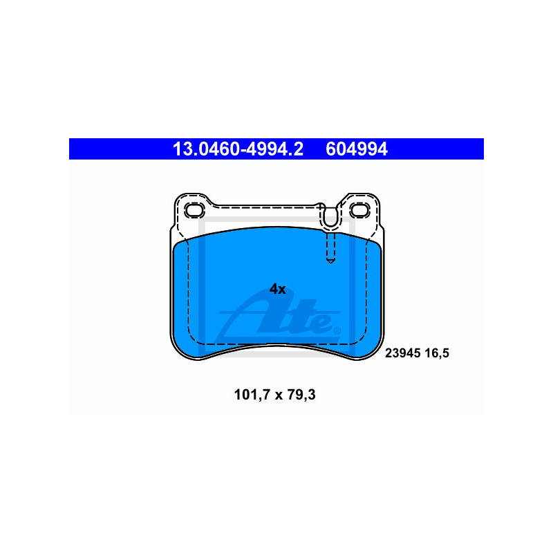 Jeu de quatre plaquettes de frein à disque ATE