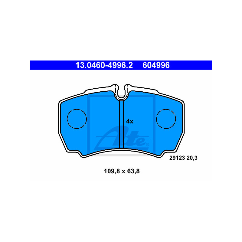 Jeu de quatre plaquettes de frein à disque ATE