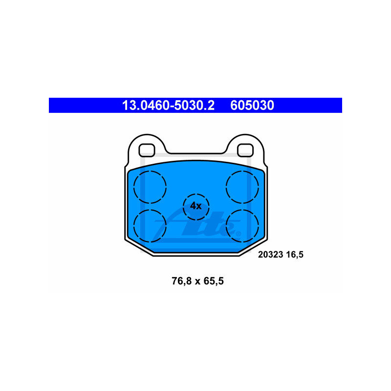 Jeu de quatre plaquettes de frein à disque ATE