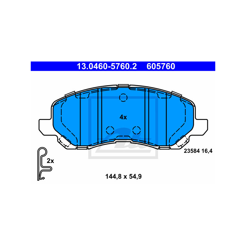 Jeu de quatre plaquettes de frein à disque ATE