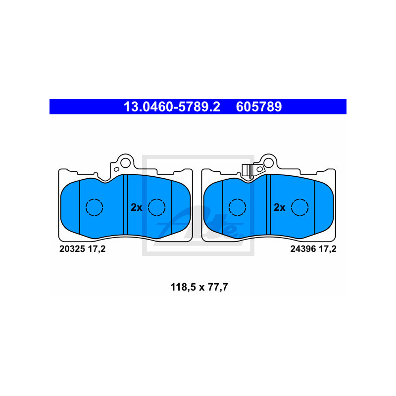 Jeu de quatre plaquettes de frein à disque ATE