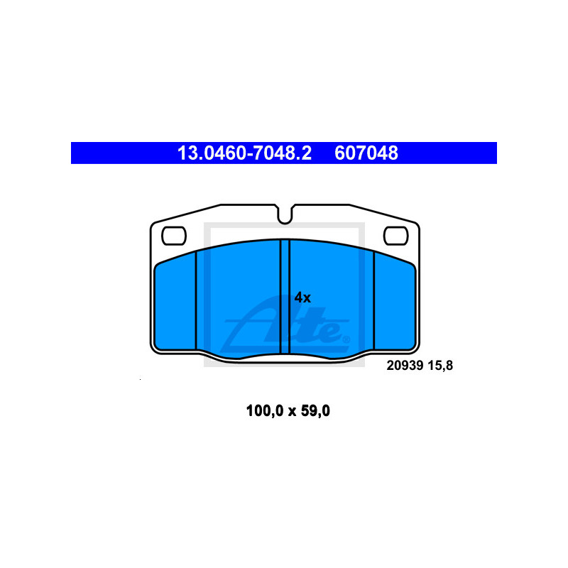 Jeu de quatre plaquettes de frein à disque ATE