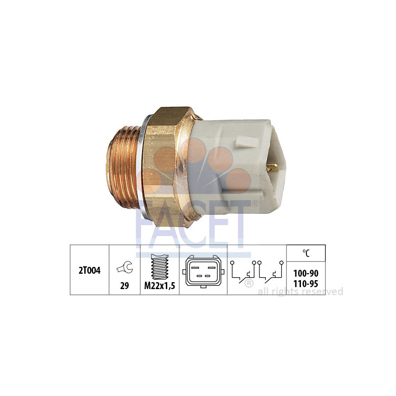 Interrupteur de température (ventilateur radiateur) FACET