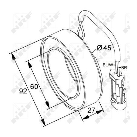 Bobine (compresseur-embrayage magnétique) NRF