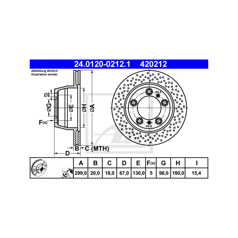 Jeu de 2 disques de frein ATE