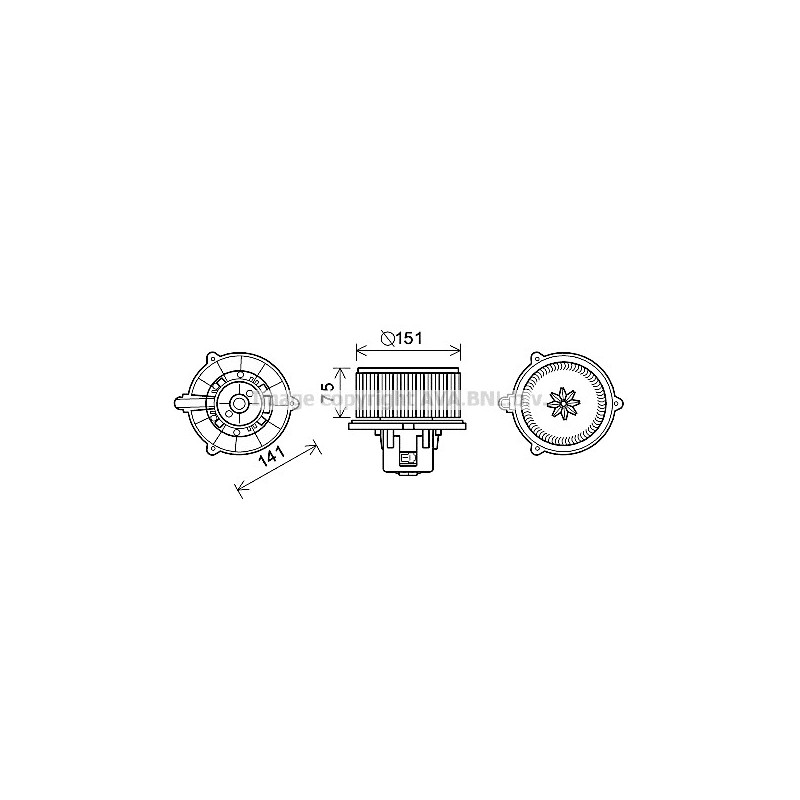 Moteur électrique (pulseur d'air habitacle) AVA QUALITY COOLING