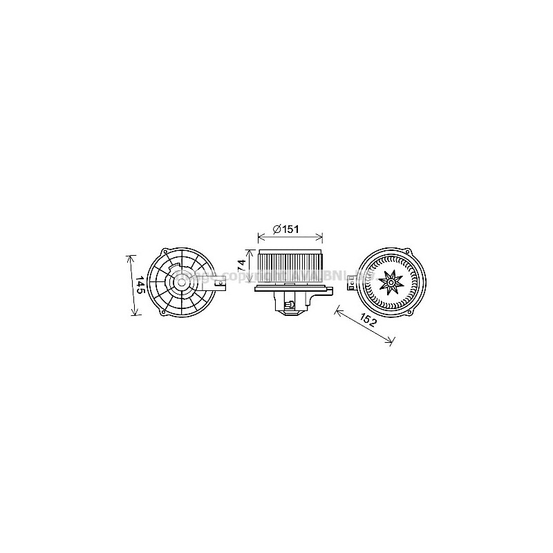 Moteur électrique (pulseur d'air habitacle) AVA QUALITY COOLING