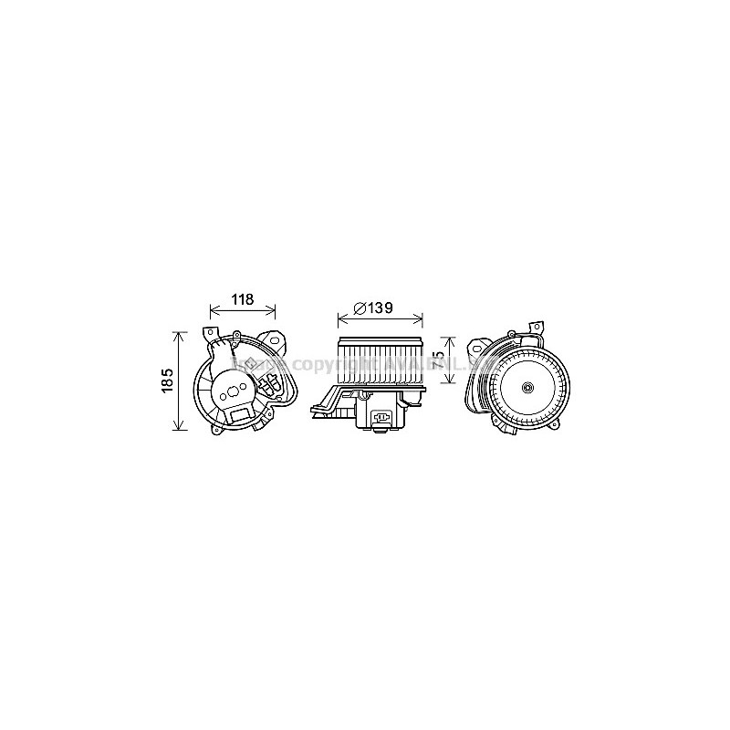 Moteur électrique (pulseur d'air habitacle) AVA QUALITY COOLING