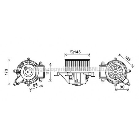 Moteur électrique (pulseur d'air habitacle) AVA QUALITY COOLING