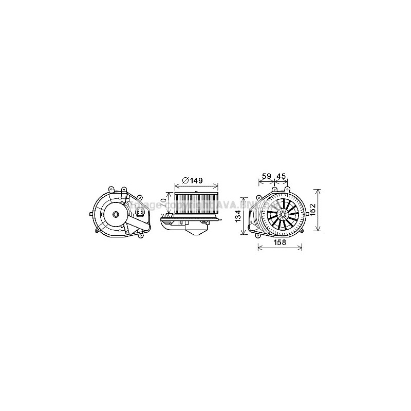 Moteur électrique (pulseur d'air habitacle) AVA QUALITY COOLING