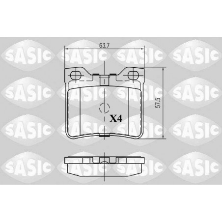 Jeu de quatre plaquettes de frein à disque SASIC