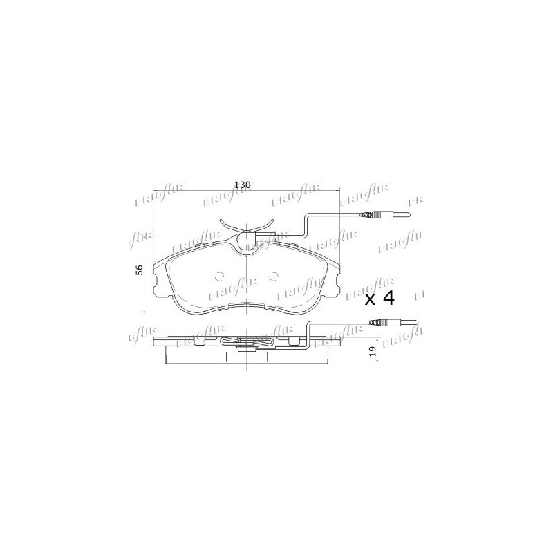 Jeu de quatre plaquettes de frein à disque FRIGAIR