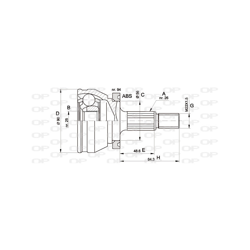 Tête de cardan OPEN PARTS