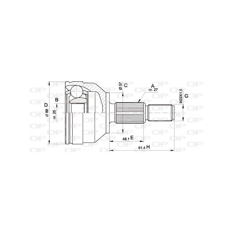 Tête de cardan OPEN PARTS