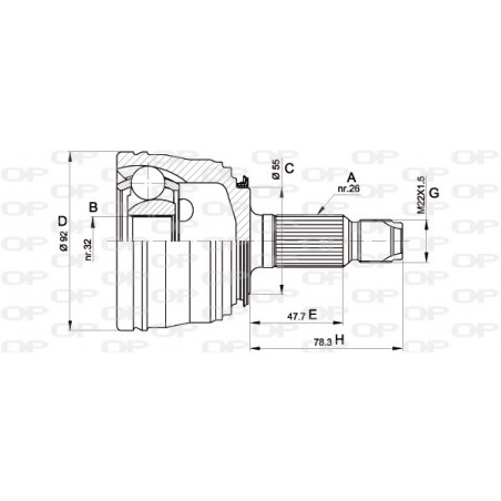 Tête de cardan OPEN PARTS