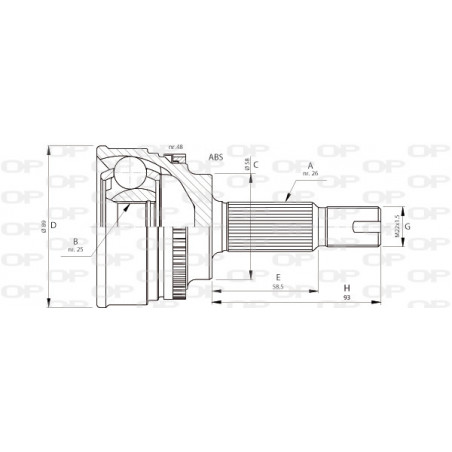 Tête de cardan OPEN PARTS