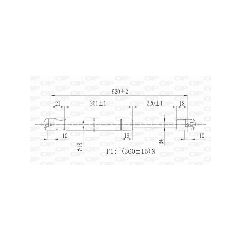 Vérin de coffre / hayon OPEN PARTS