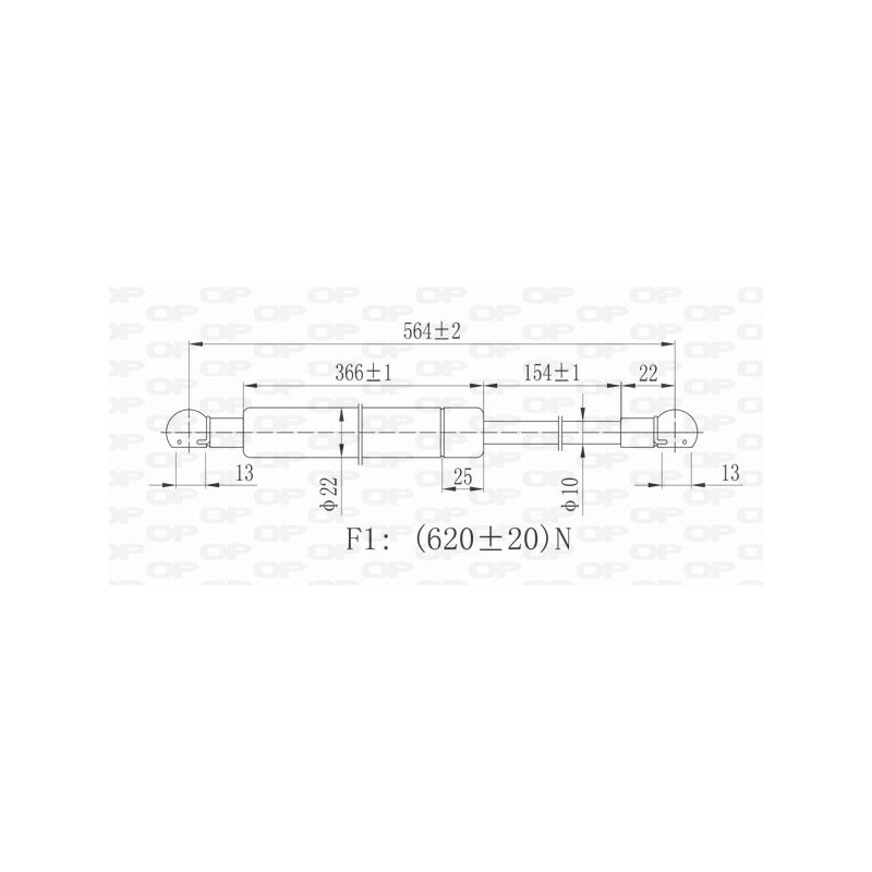 Vérin de coffre / hayon OPEN PARTS