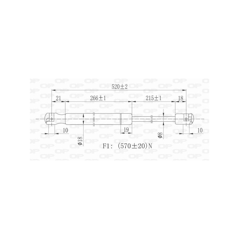 Vérin de coffre / hayon OPEN PARTS