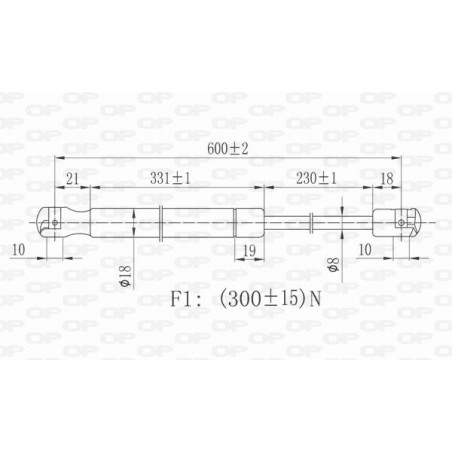 Vérin de coffre / hayon OPEN PARTS