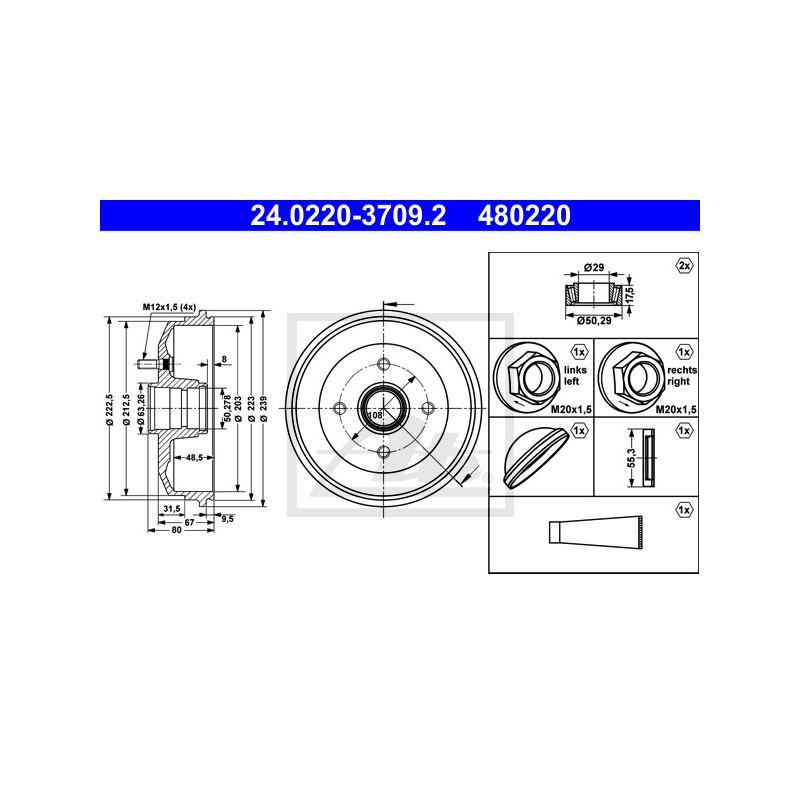 Tambour de frein ATE