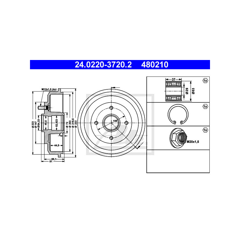 Tambour de frein ATE