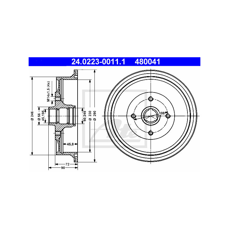 Tambour de frein ATE