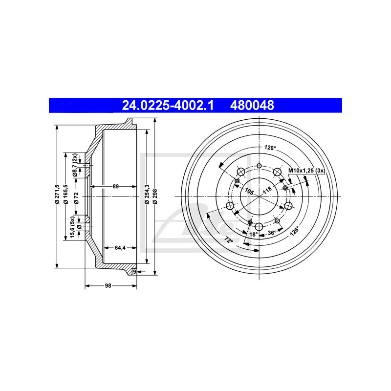 Tambour de frein ATE